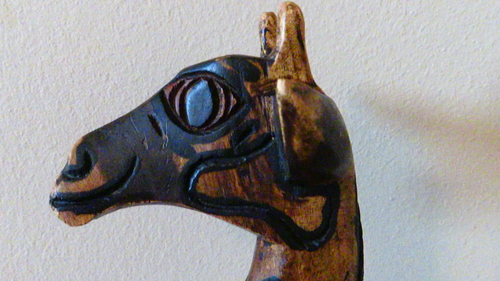 Vintage Hand Carved Wooden Giraffe Figurine Kenya Safari Decor a - photo 2