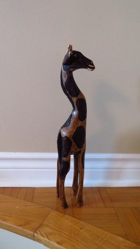 Vintage Hand Carved Wooden Giraffe Figurine Kenya Safari Decor a - photo 5