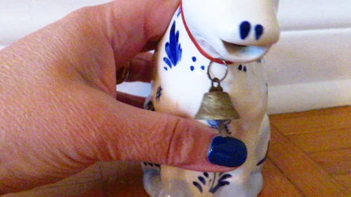 VTG Delft Blue & White Cow Creamer with Neck Bell - photo 2