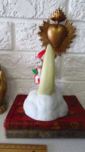VTG Enesco Bunny & Baby Moon Music Box - photo 3