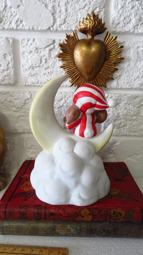 VTG Enesco Bunny & Baby Moon Music Box - photo 4