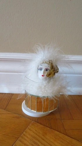 Vintage Porcelain Harlequin Jester Music Box