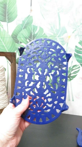 2 Blue Cast Iron Teapot & Trivet Set - photo 4