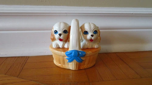 Vintage 1950s Puppy Dog Salt & Pepper Shakers Japan