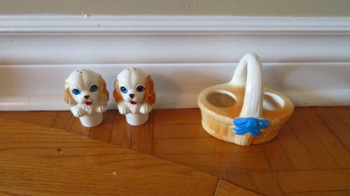 Vintage 1950s Puppy Dog Salt & Pepper Shakers Japan - photo 2
