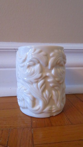 Vintage cute cup with angel face, wings white vase shell - photo 3