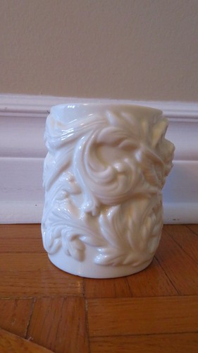 Vintage cute cup with angel face, wings white vase shell - photo 4