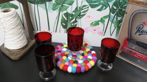 4 oz Luminarc Ruby Red Shot Glass | Vintage - photo 5