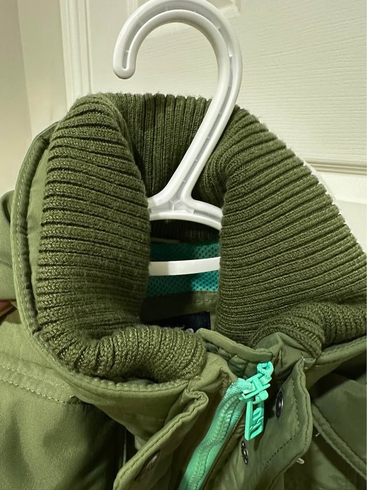 Women's Hollister ALL-WEATHER Green Hooded Bomber Jacket M - photo 3