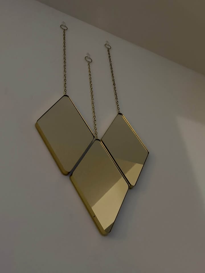 Set of 3 Diamond Shape Decorative Wall Mirrors - photo 2