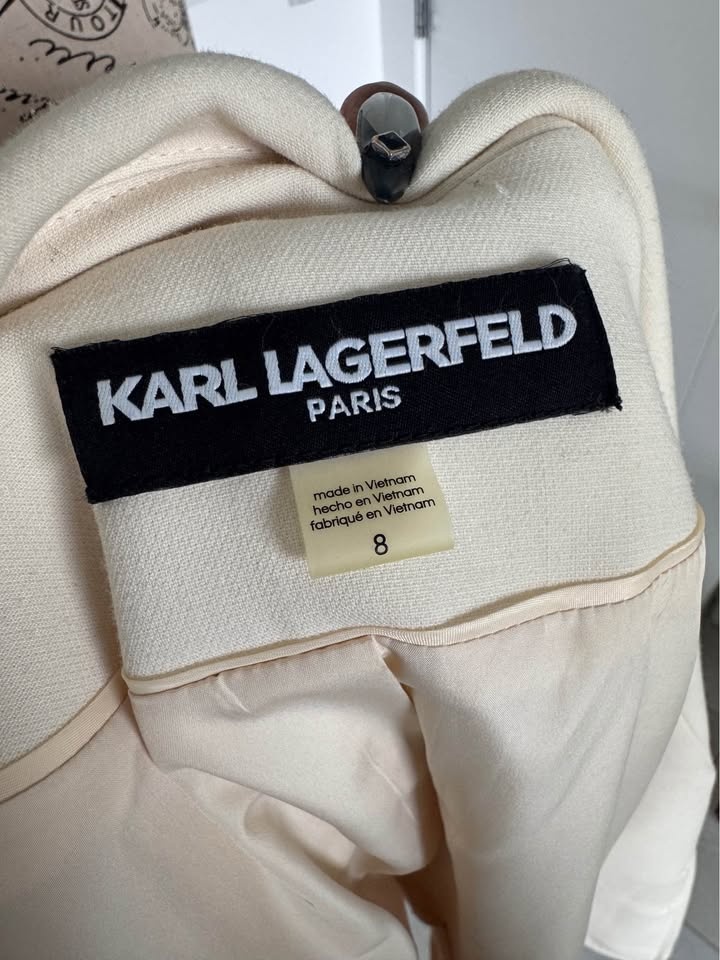 Karl Lagerfeld Paris Cream Blazer Size 8 - photo 2