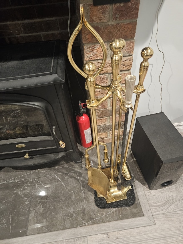 Fireplace Tools Set Brass