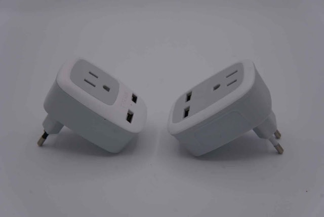 US to EU Travel Plug Adapters with USB Ports - photo 2
