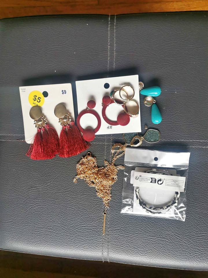 New Jewelry Lot - Earrings, Necklace, Bracelet (H&M, Big W)
