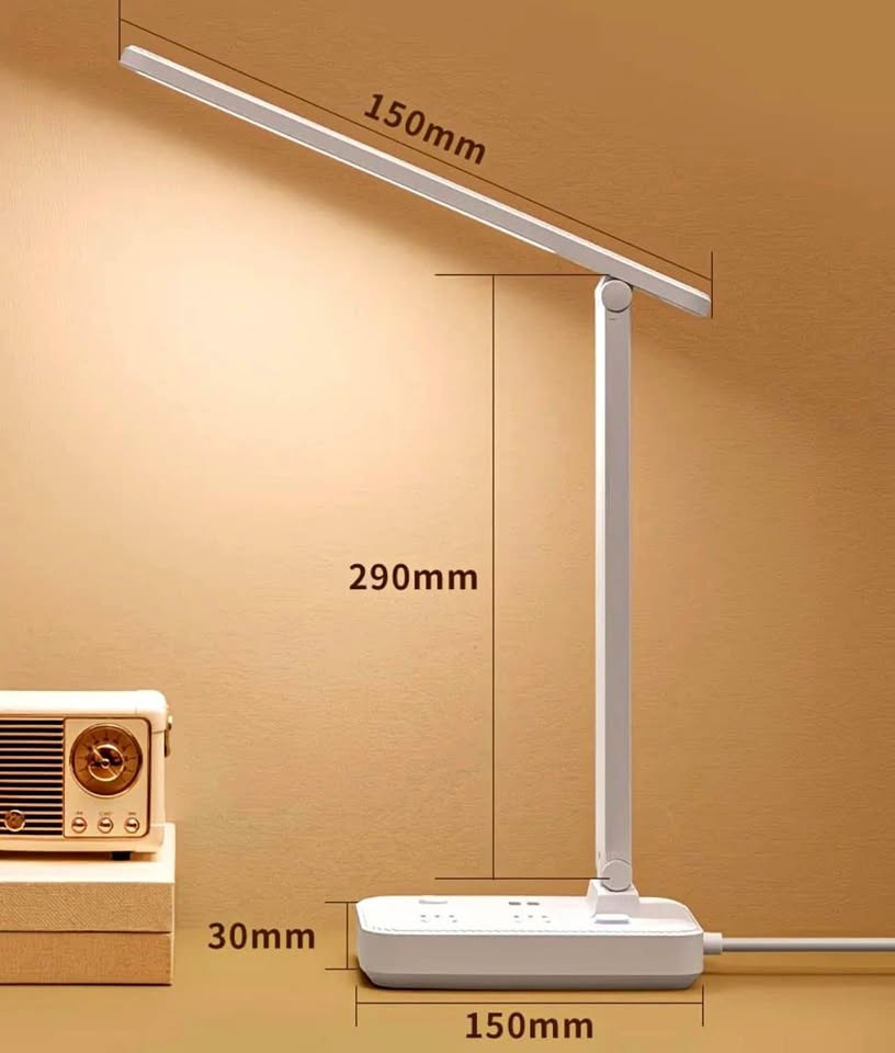 LED Desk Lamp with Power Strip & USB – Foldable | $20