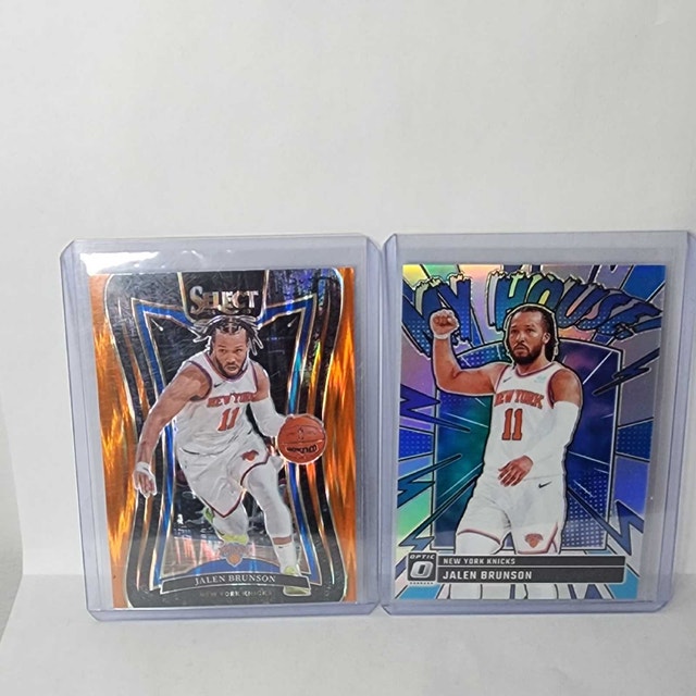Jalen Brunson 2 Card Lot Select Mezzanine Optic Knicks