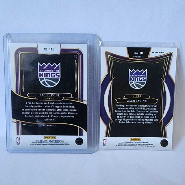Zach LaVine Kings Select Lot (2 Cards) Blue & Orange Parallels - photo 2