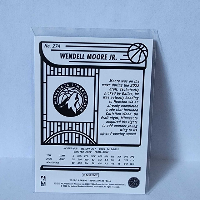 Wendell Moore Jr. RC – 2022-23 Panini Hoops Teal Explosion #274 - photo 2