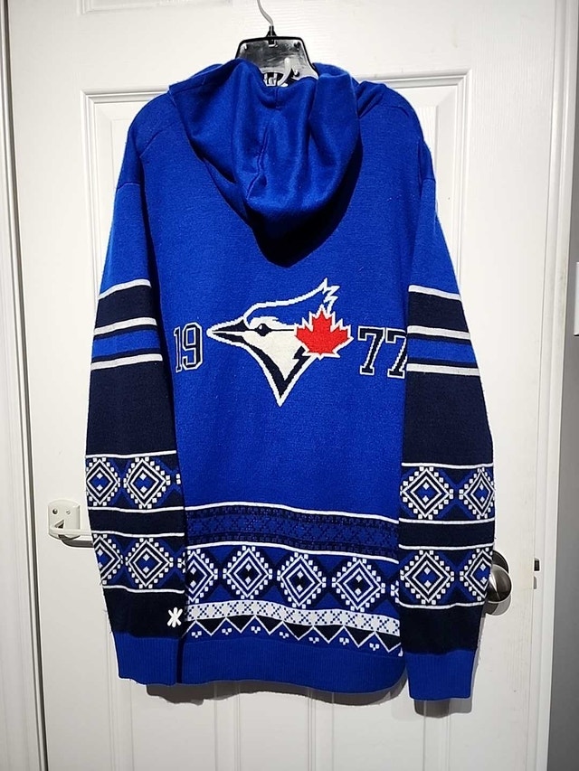 Toronto Blue Jays Knitted Hoodie Sweater – MLB Genuine Merch - photo 2