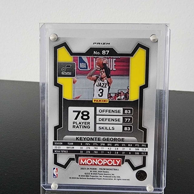 Keyonte George 2023-24 Panini Prizm Monopoly Purple Prizm RC - photo 2