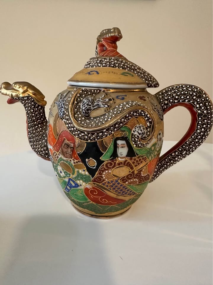 Vintage Japanese Dragonware Tea Set - Hand-Painted Moriage Porce - photo 2