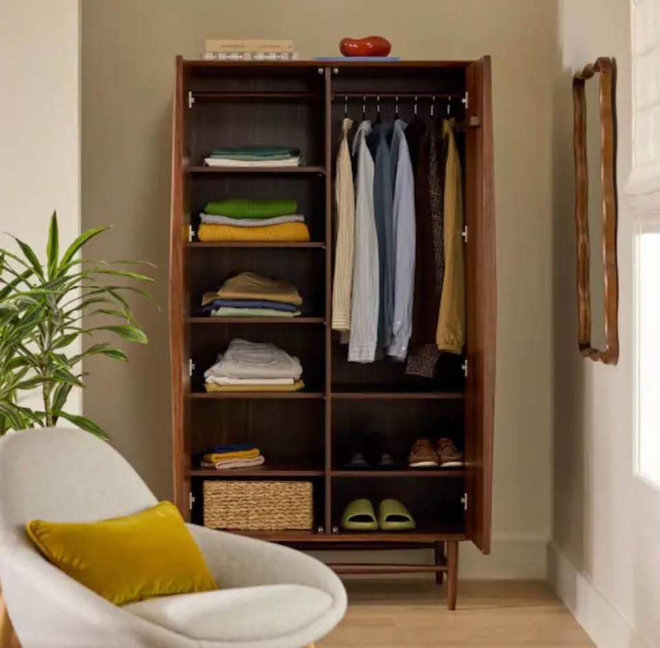Article Lenia Armoire - Walnut Armoire, Brand New - photo 2