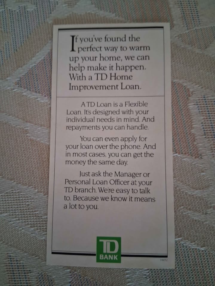 Vintage 1969 TD Home Improvement Loans Flyer - photo 2