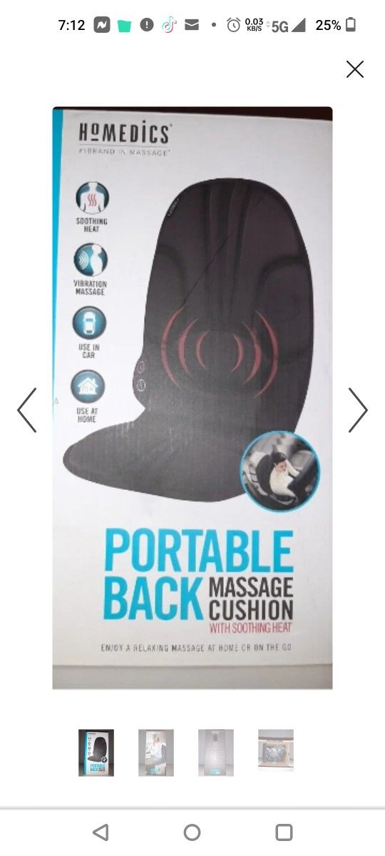 HOMEDICS PORTABLE BACK MASSAGE CUSHION