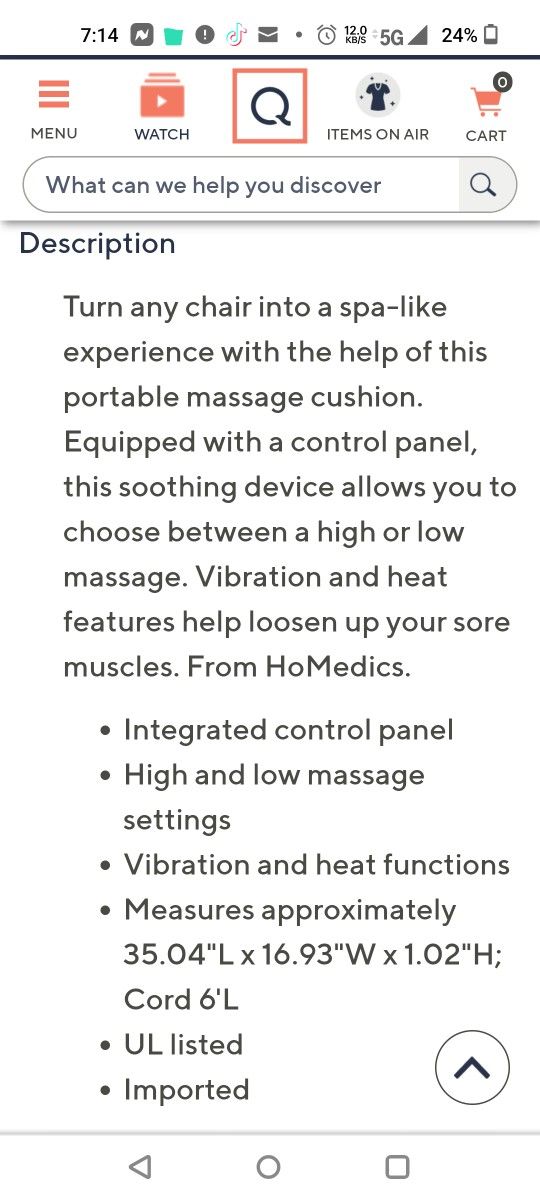 HOMEDICS PORTABLE BACK MASSAGE CUSHION - photo 5