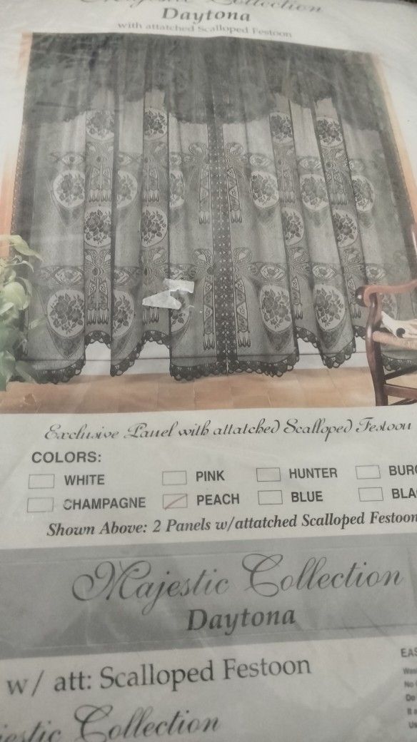 2 Panels Peach Color Curtains - photo 4