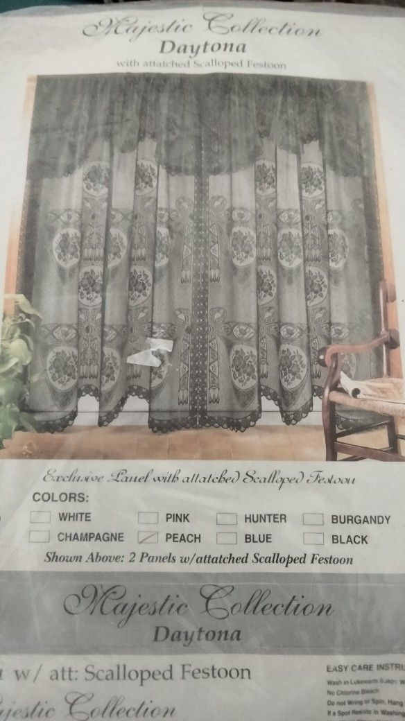 2 Panels Peach Color Curtains - photo 5