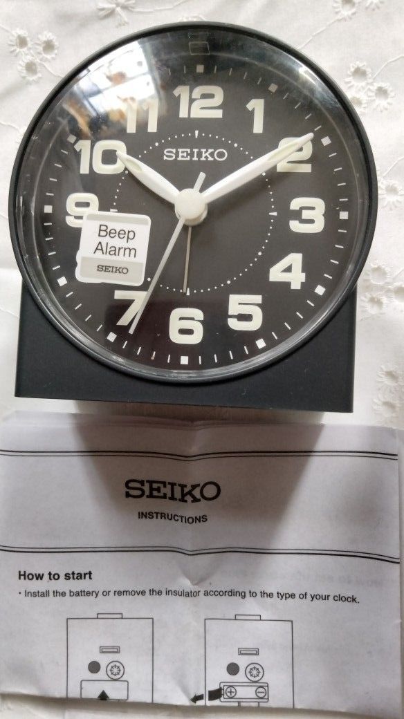 Seiko Black Analog Classic Desk Clock - photo 2