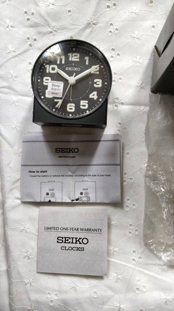 Seiko Black Analog Classic Desk Clock - photo 3