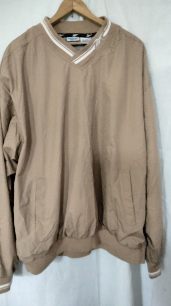 REEBOK MENS PULLOVER JACKET XL TAUPE WATERPROOF