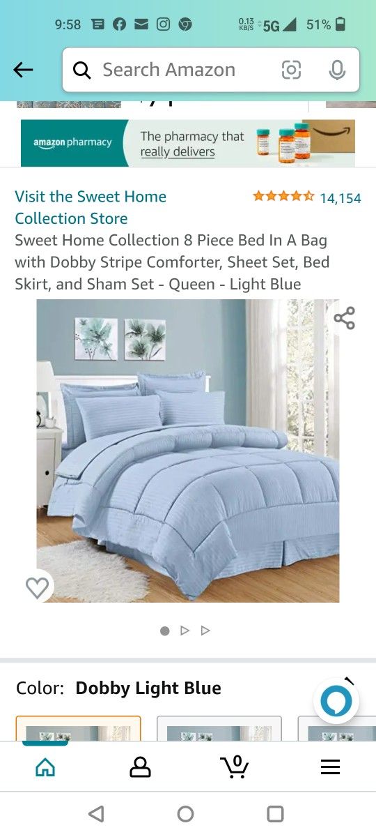 MANHATTAN LIGHTS COLOR DOBBY LIGHT BLUE Queen Comforter Set