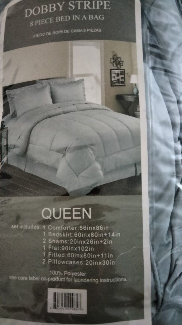 MANHATTAN LIGHTS COLOR DOBBY LIGHT BLUE Queen Comforter Set - photo 3