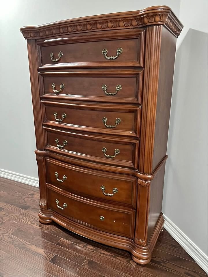 Dark Wood Dresser – 7 Drawers – FREE Safe Delivery