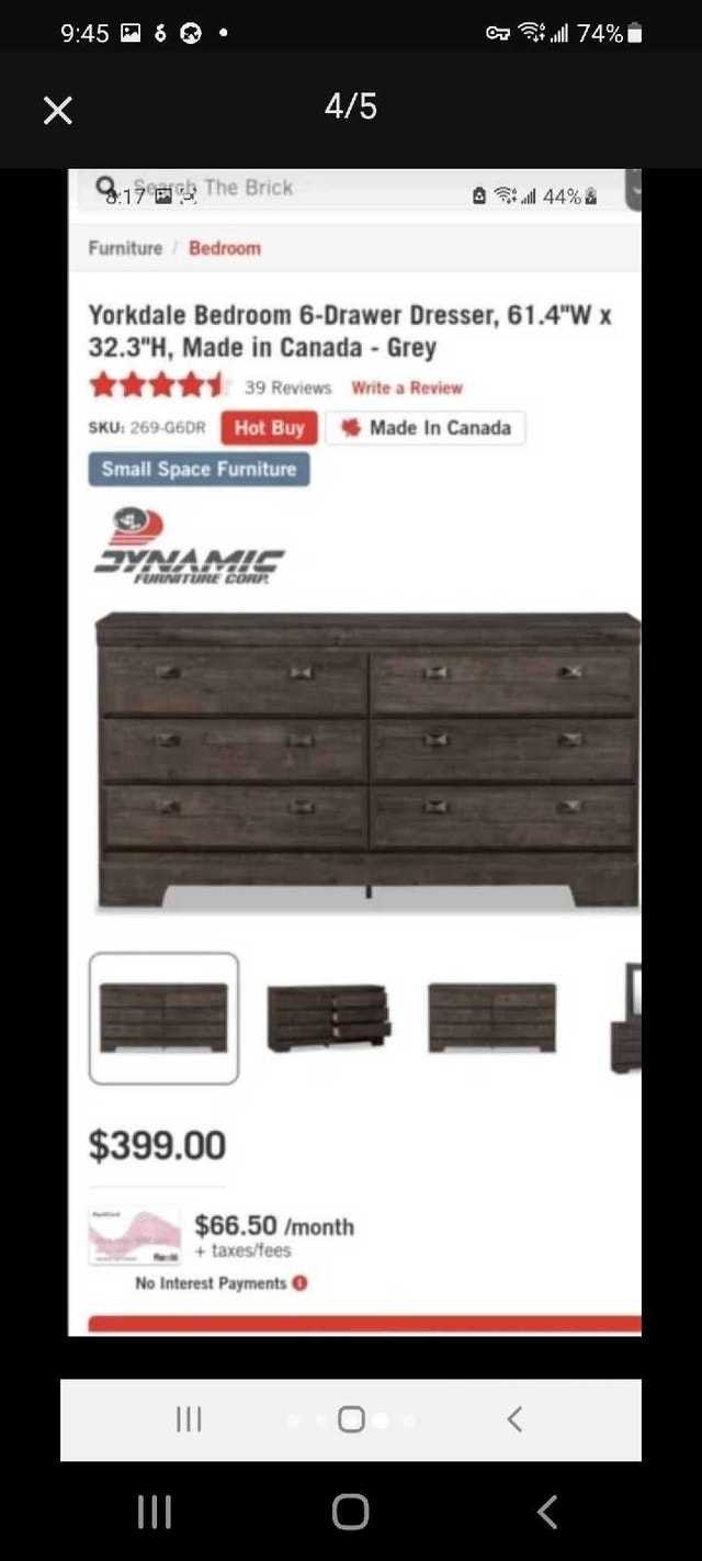 Queen Size Yorkdale Bedroom Set (Bed & Dresser) - photo 4