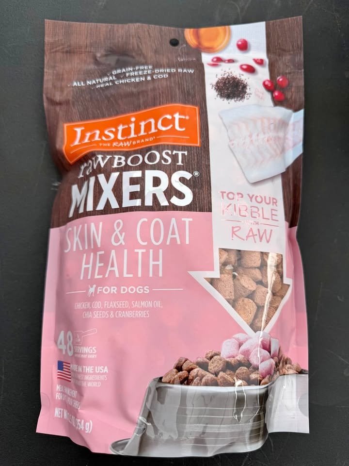 Brand New Instinct Raw Boost Mixers Skin & Coat Health for Adult