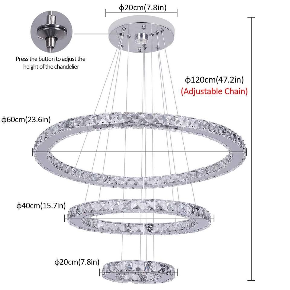 Daveonte 3-Light LED Chandelier with Crystal Details - photo 5