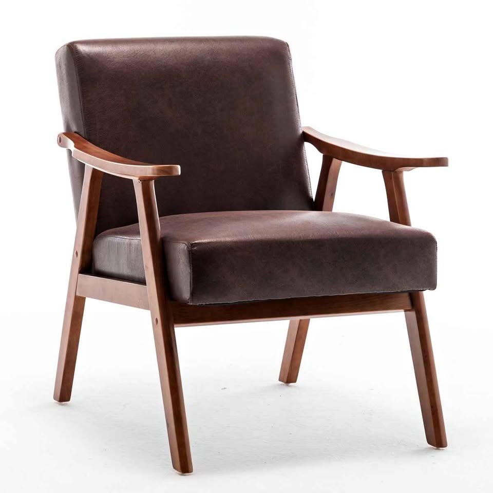 Jantavis 23" Wide Solid Wood Frame Upholstered Mid Century Armch