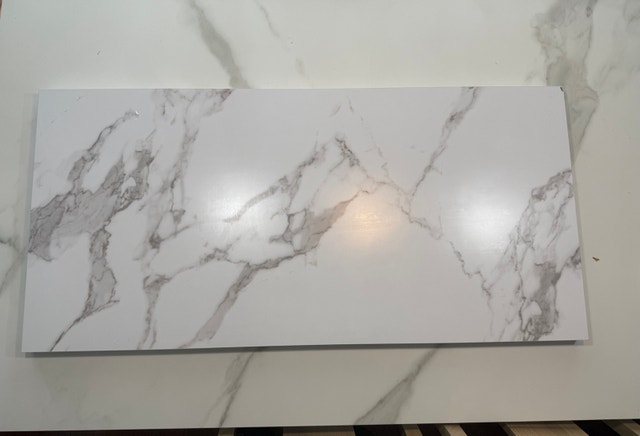 Tribesigns 47” Modern Faux Marble Coffee Table, 2-Tier White & G - photo 2