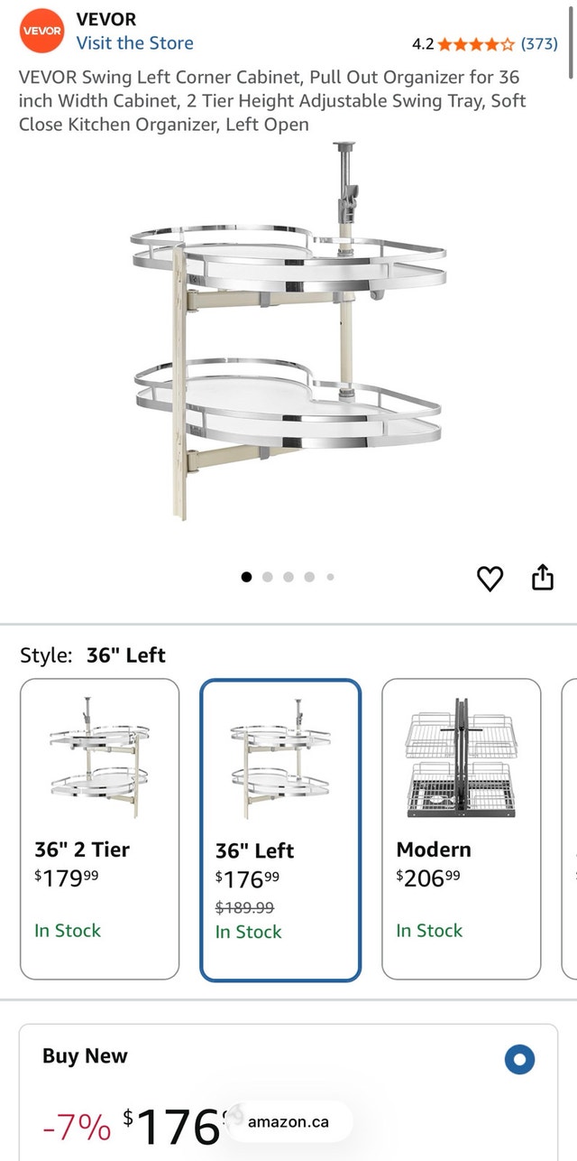 Vevor Blind Corner Organizer for 36" Cabinet
