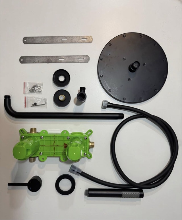 Matte Black 10” Dual-Head Waterfall Shower System - photo 3