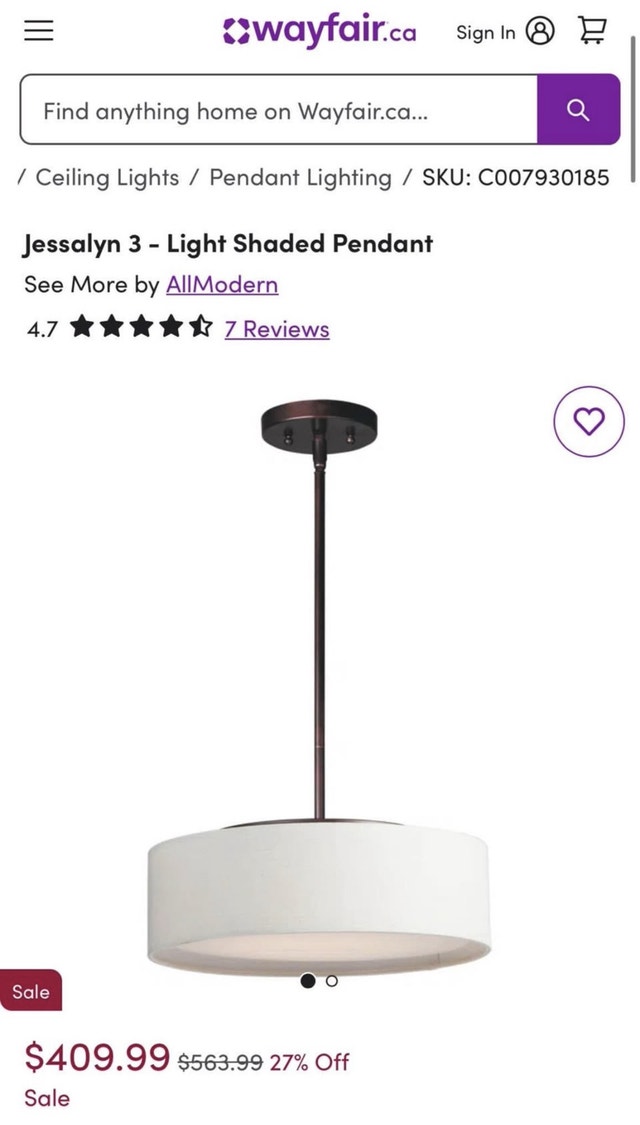 Jessalyn 3-Light Shaded Pendant – Adjustable Height - photo 2