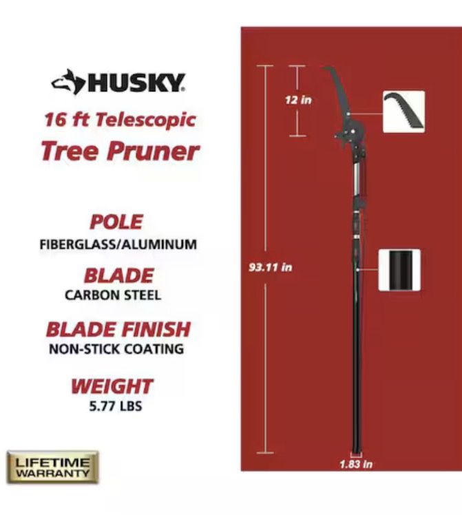HUSKY 15 in. Steel Blade with 16-ft Telescopic Tree Pruner - photo 3