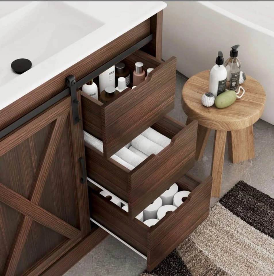 GRACIE OAKS BATHROOM VANITY W/SINK, BROWN - photo 2