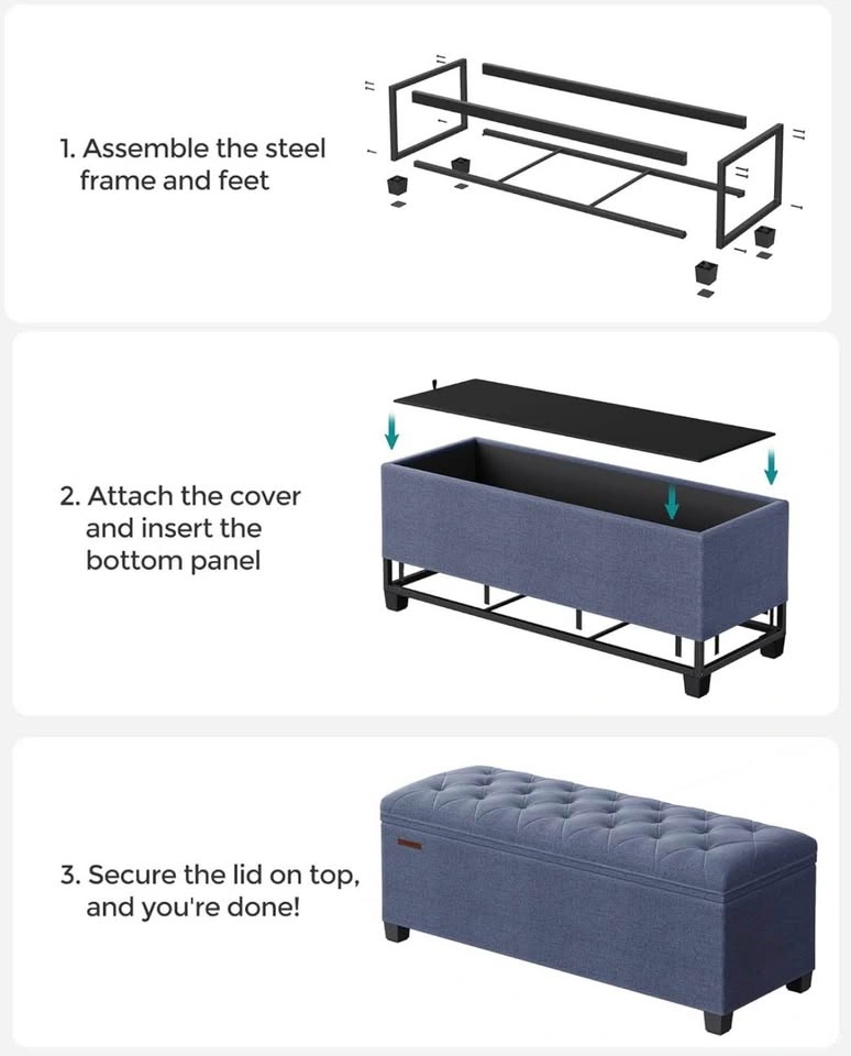 New Ottoman Bench with Legs - Holds 660 lb - photo 4