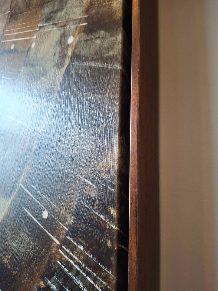 Set of 2 Large Copper Framed Floating Painted Artwork - photo 4