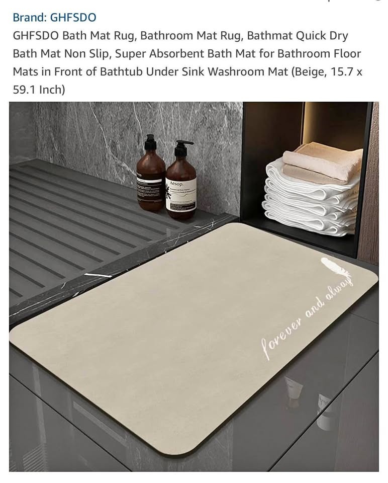 Brand new beige bath mat rug 15.7 by 59.1 inch